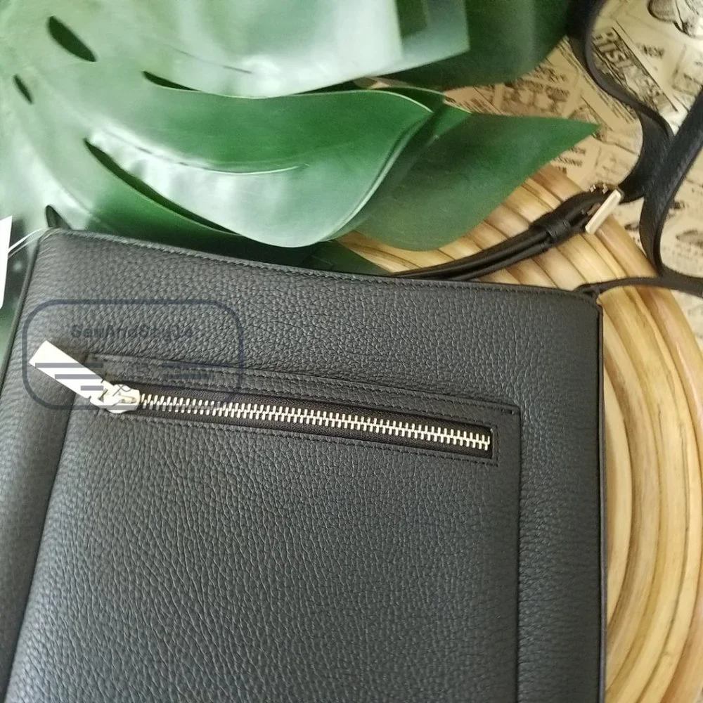 NWT New York Leila Leather Top Zip Crossbody color: black - Picture 5 of 15